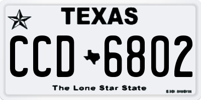 TX license plate CCD6802