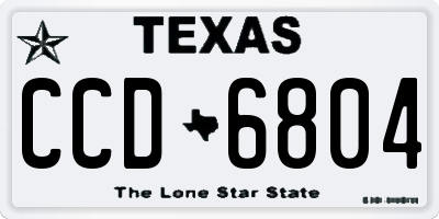 TX license plate CCD6804