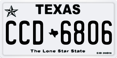 TX license plate CCD6806