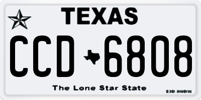 TX license plate CCD6808