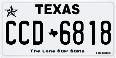 TX license plate CCD6818