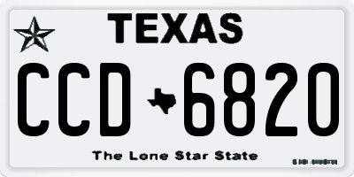 TX license plate CCD6820