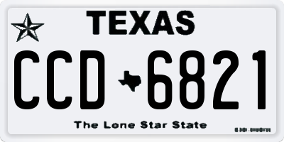 TX license plate CCD6821