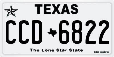 TX license plate CCD6822