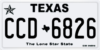 TX license plate CCD6826