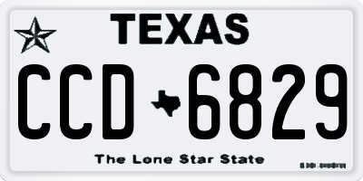TX license plate CCD6829