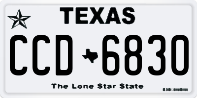 TX license plate CCD6830