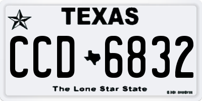 TX license plate CCD6832