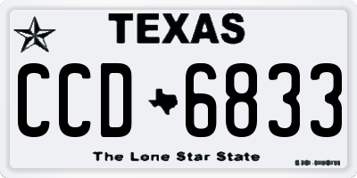 TX license plate CCD6833