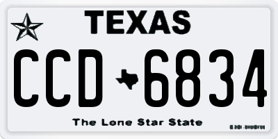 TX license plate CCD6834
