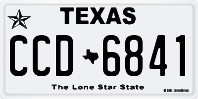 TX license plate CCD6841