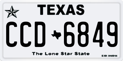 TX license plate CCD6849