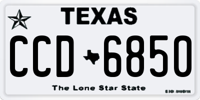 TX license plate CCD6850