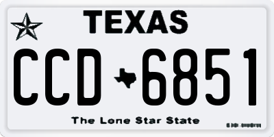 TX license plate CCD6851