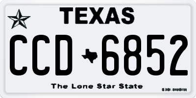 TX license plate CCD6852