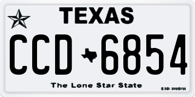 TX license plate CCD6854