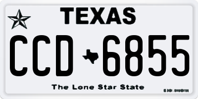 TX license plate CCD6855