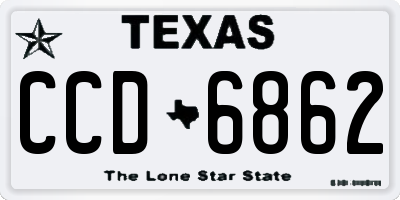 TX license plate CCD6862