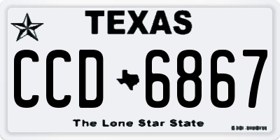 TX license plate CCD6867