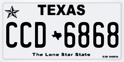 TX license plate CCD6868