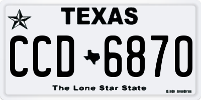 TX license plate CCD6870