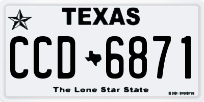 TX license plate CCD6871