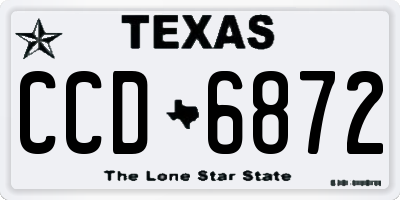 TX license plate CCD6872