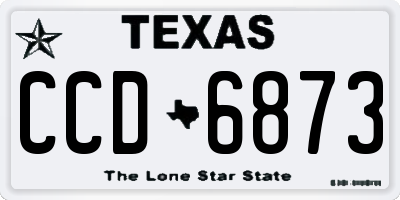TX license plate CCD6873