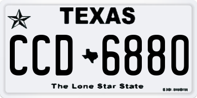 TX license plate CCD6880