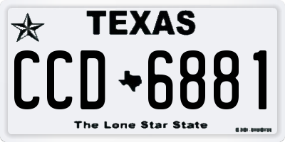 TX license plate CCD6881