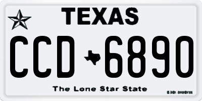 TX license plate CCD6890