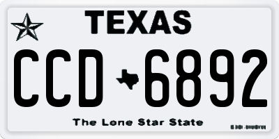TX license plate CCD6892