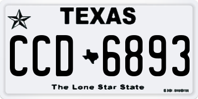 TX license plate CCD6893