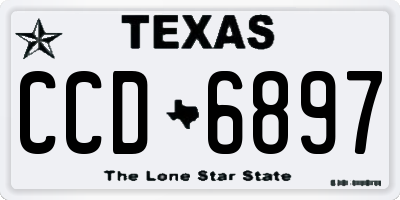 TX license plate CCD6897