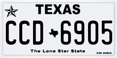 TX license plate CCD6905