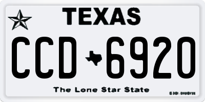 TX license plate CCD6920