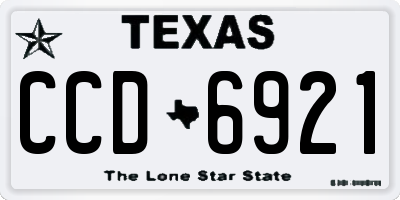 TX license plate CCD6921