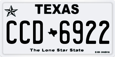 TX license plate CCD6922