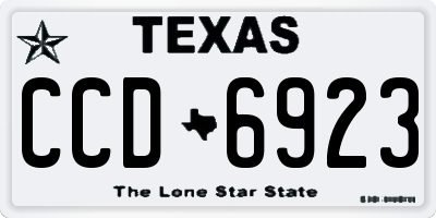 TX license plate CCD6923