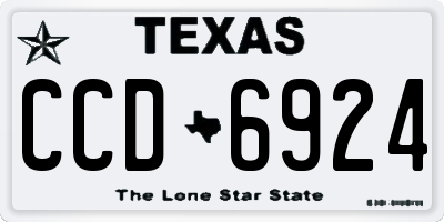 TX license plate CCD6924