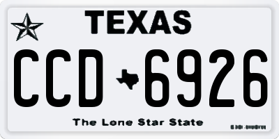 TX license plate CCD6926