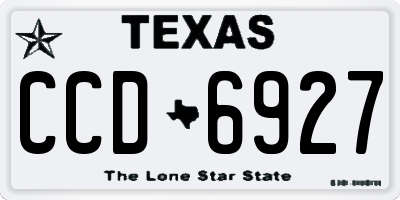 TX license plate CCD6927