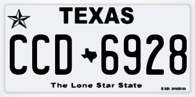 TX license plate CCD6928