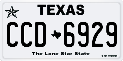 TX license plate CCD6929