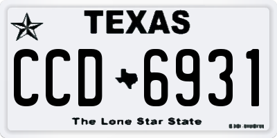 TX license plate CCD6931