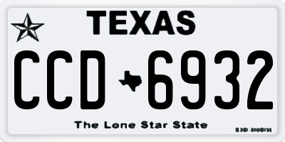 TX license plate CCD6932