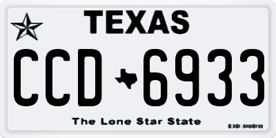 TX license plate CCD6933