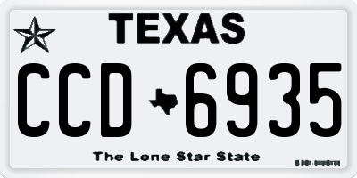 TX license plate CCD6935