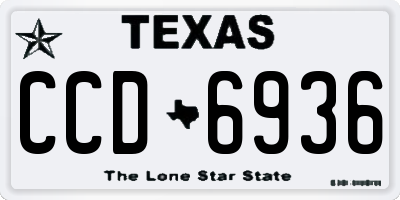 TX license plate CCD6936