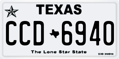 TX license plate CCD6940